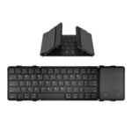 B1053 Leather Portable Tri-Fold Bluetooth Keyboard
