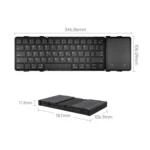 B1053 Leather Portable Tri-Fold Bluetooth Keyboard - Image 2