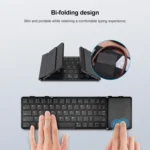 B1053 Leather Portable Tri-Fold Bluetooth Keyboard - Image 4