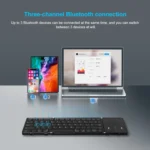 B1053 Leather Portable Tri-Fold Bluetooth Keyboard - Image 7