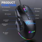 MKESPN X10 9-Buttons RGB Wired Full Speed Macro Definition Gaming Mouse - Image 7