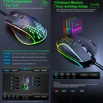 iMICE T97 Gaming Mouse RGB LED Light USB 7 Buttons 7200 DPI Wired Gaming Mouse - Image 3