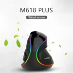 DELUX M618 Plus RGB Wired Optical Mouse Ergonomic Vertical Mouse 4000DPI - Image 3