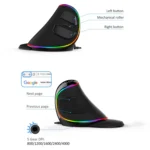 DELUX M618 Plus RGB Wired Optical Mouse Ergonomic Vertical Mouse 4000DPI - Image 7