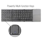 B033 Rechargeable 3-Folding 64 Keys Bluetooth Wireless Keyboard with Touchpad - Image 3