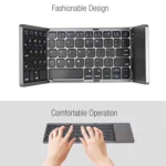 B033 Rechargeable 3-Folding 64 Keys Bluetooth Wireless Keyboard with Touchpad - Image 4