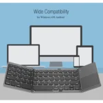 B033 Rechargeable 3-Folding 64 Keys Bluetooth Wireless Keyboard with Touchpad - Image 6