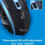 Chasing Leopard 199 USB 1600DPI Three-speed Adjustable LED Backlight Wired Optical Gaming Mouse, Length: 1.3m - Image 8