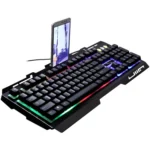 ZGB G700 104 Keys USB Wired Mechanical Feel Glowing Metal Panel Suspension Gaming Keyboard with Phone Holder