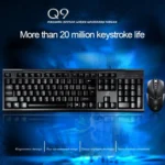 Chasing Leopard Q9 1600 DPI Professional Wired Grid Texture Gaming Office Keyboard + Optical Mouse Kit - Image 3
