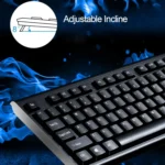 Chasing Leopard Q9 1600 DPI Professional Wired Grid Texture Gaming Office Keyboard + Optical Mouse Kit - Image 7