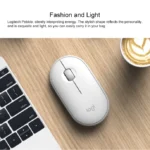 Logitech Pebble Cobblestone Shape Thin 3-keys 1000DPI Mute Wireless Bluetooth Optical Mouse, Wireless Range: 10m - Image 8