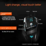 AULA Series SoulKiller II Colourful Light 7D Optical Competitive USB Wired Game Mouse, Maximum Resolution of 3500 DPI(Black) - Image 4