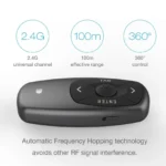 Doosl DSIT011 2.4GHz Mini Rechargeable PowerPoint Presentation Remote Control, Control Distance: 100m(Black) - Image 5