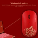 Lenovo Air Handle Lightweight Portable Mute Wireless Mouse, Blessing Mouse Version - Image 7