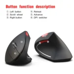 HXSJ T29 Bluetooth 3.0 Wireless Bluetooth 6-Keys 2400 DPI Adjustable Ergonomics Optical Vertical Mouse - Image 7