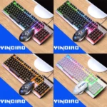 YINDIAO K002 USB Wired Mechanical Feel RGB Backlight Keyboard + Optical Silent Mouse Set - Image 2