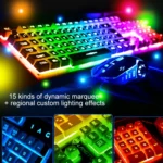 YINDIAO K002 USB Wired Mechanical Feel Sound Control RGB Backlight Keyboard + Optical Silent Mouse + Headset Set - Image 2