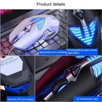 YINDIAO G4 3200DPI 4-modes Adjustable 7-keys RGB Light Programmable Wired Gaming Mouse - Image 5