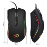 HXSJ A869 Colorful Glowing Wired Game 7-Keys 3200 DPI Adjustable Ergonomics Optical Mouse - Image 5