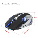HXSJ M10 2.4GHz 6-keys USB Rechargeable Colorful Lighting Ergonomic 2400DPI Wireless Optical Gaming Mouse for Desktop Computers - Image 4