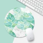 Green Sunflower Pattern Circular Mouse Pad, Diameter: 22cm - Image 2