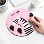 Zebra Pattern Circular Mouse Pad, Diameter: 22cm - Image 2