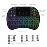 Rii X8 RT716 2.4GHz Mini Wireless QWERTY 71 Keys Keyboard, 2.5 inch Touchpad Combo with Backlight(Black) - Image 7