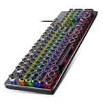 YINDIAO Electroplating Punk Mixed Light USB Mechanical Gaming Wired Keyboard, Tea Shaft - Image 3