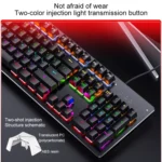 YINDIAO Classic Square Keys Mixed Light USB Mechanical Gaming Wired Keyboard, Black Shaft - Image 5