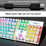 AULA S2016 104-keys Square Key Cap Mixing Light Mechanical Blue Switch Metal Panel Wired USB Gaming Keyboard, Length: 1.6m - Image 6