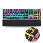 AULA F2088 108 Keys Mixed Light Plating Punk Mechanical Blue Switch Wired USB Gaming Keyboard with Metal Button - Image 3