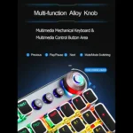 AULA F2088 108 Keys Mixed Light Plating Punk Mechanical Blue Switch Wired USB Gaming Keyboard with Metal Button - Image 5