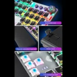 AULA F2088 108 Keys Mixed Light Plating Punk Mechanical Blue Switch Wired USB Gaming Keyboard with Metal Button - Image 8