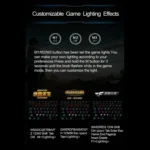 AULA F2088 108 Keys Mixed Light Mechanical Blue Switch Wired USB Gaming Keyboard with Metal Button - Image 7