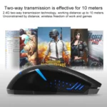 ET X-08 7-keys 2400DPI 2.4G Wireless Mute Gaming Mouse with USB Receiver & Colorful Backlight - Image 8