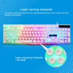 Chasing Leopard G21 USB 104-keys Waterproof Floating Round Punk Keycap Colorful Backlight Mechanical Feel Wired Keyboard, Length: 1.3m - Image 8
