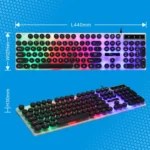 Chasing Leopard G21 USB 104-keys Waterproof Floating Round Punk Keycap Colorful Backlight Mechanical Feel Wired Keyboard, Length: 1.3m - Image 9
