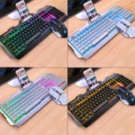 YINDIAO V2 Mechanical Feel Gaming Keyboard Mouse Set (Black Orange Yellow Light) - Image 2