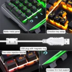 YINDIAO V2 Mechanical Feel Gaming Keyboard Mouse Set (Black Orange Yellow Light) - Image 9