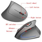 HXSJ T22 2.4GHz Wireless 4-Keys 2400 DPI Adjustable Ergonomics Optical Vertical Mouse - Image 4