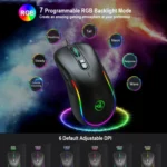 HXSJ J300 7 Keys RGB Lighting Programmable Gaming Wired Mouse(Black) - Image 5