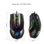 HXSJ J500 7 Keys RGB Programmable Display Screen Gaming Wired Mouse - Image 3