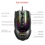 HXSJ J500 7 Keys RGB Programmable Display Screen Gaming Wired Mouse - Image 4