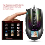 HXSJ J500 7 Keys RGB Programmable Display Screen Gaming Wired Mouse - Image 9