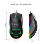 HXSJ J900 6 Keys RGB Lighting Programmable Gaming Wired Mouse (White) - Image 3