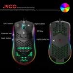 HXSJ J900 6 Keys RGB Lighting Programmable Gaming Wired Mouse (White) - Image 5