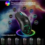 HXSJ J900 6 Keys RGB Lighting Programmable Gaming Wired Mouse (White) - Image 8