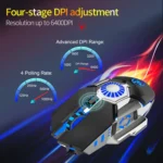 HXSJ J700 Colorful Lighting Programmable E-sports Gaming Wired Mouse - Image 11