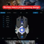 HXSJ J700 Colorful Lighting Programmable E-sports Gaming Wired Mouse - Image 12